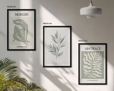 Gerahmtes Bilderset im Matisse Aquarell Boho-Design
