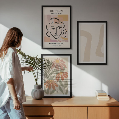 Bilder-3er-set mit rahmen Moderne abstrakte Frau