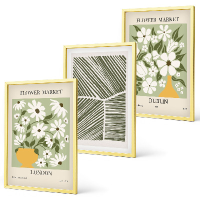 Gerahmtes bilderset Blumenmuster London Dublin