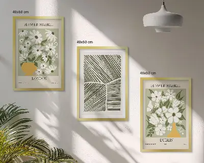 Gerahmtes Bilderset mit Blumenmuster London Dublin