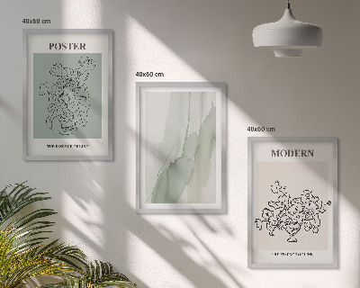 Bilder-3er-set mit rahmen Blumen in einer modernen Vase