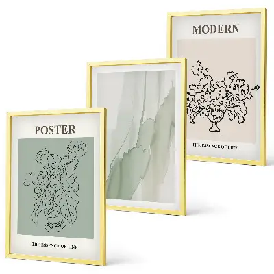 Blumen in einer modernen Vase 3er-Set mit Rahmen