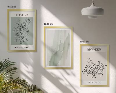 Bilder-3er-set mit rahmen Blumen in einer modernen Vase