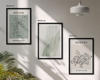 Bilder-3er-set mit rahmen Blumen in einer modernen Vase