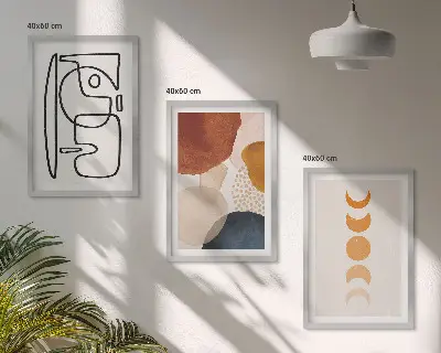 Abstrakte Farbdekorationen 3er-Set mit Rahmen