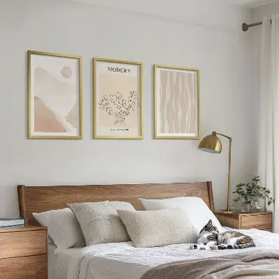 Abstrakte Formen und Farben 3er-Set Bilder mit Rahmen