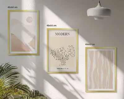 Abstrakte Formen und Farben 3er-Set Bilder mit Rahmen
