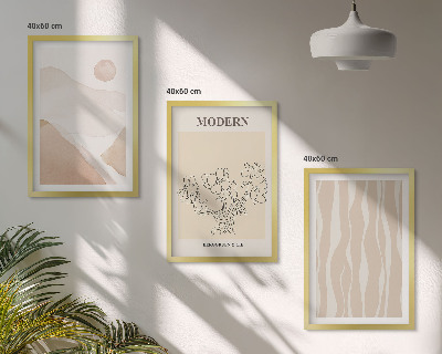 Bilder-3er-set mit rahmen Abstrakte Formen und Farben