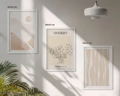 Abstrakte Formen und Farben 3er-Set Bilder mit Rahmen