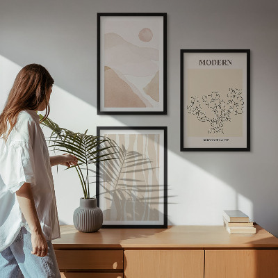 Bilder-3er-set mit rahmen Abstrakte Formen und Farben