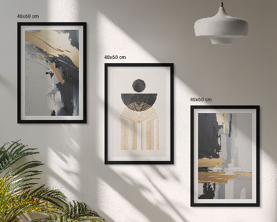 Bilder-3er-set mit rahmen Abstrakte Geometrie Eleganz
