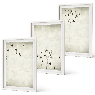 Gerahmtes bilderset Minimalistische Vogelmalerei