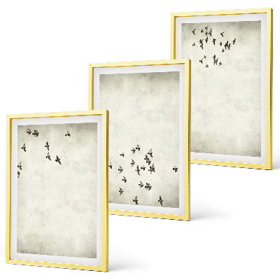 Gerahmtes bilderset Minimalistische Vogelmalerei