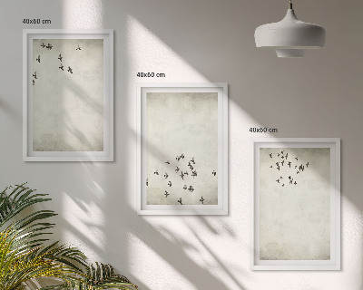 Gerahmtes bilderset Minimalistische Vogelmalerei