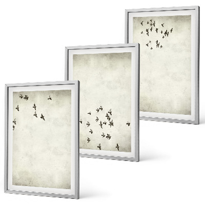 Gerahmtes bilderset Minimalistische Vogelmalerei