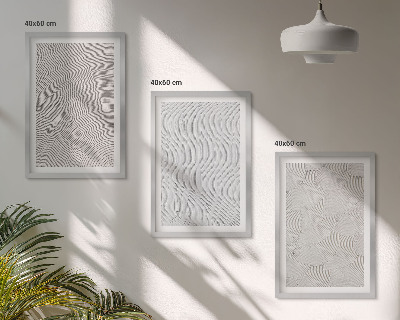 Bilder-3er-set mit rahmen Sandmuster geometrische Strukturen