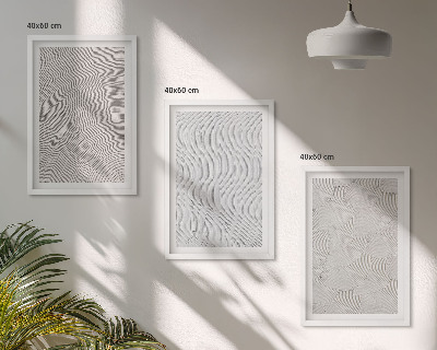 Bilder-3er-set mit rahmen Sandmuster geometrische Strukturen
