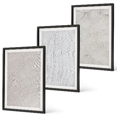 Bilder-3er-set mit rahmen Sandmuster geometrische Strukturen