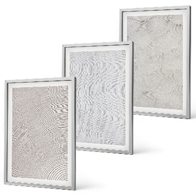 Bilder-3er-set mit rahmen Sandmuster geometrische Strukturen