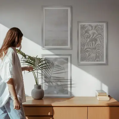 Gerahmtes Bilderset mit modernen minimalistischen Texturen