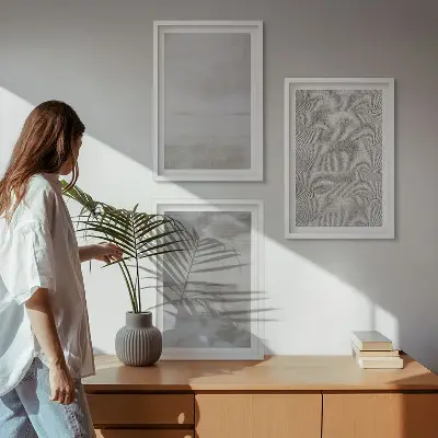 Gerahmtes Bilderset mit modernen minimalistischen Texturen