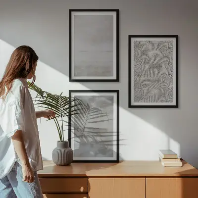 Gerahmtes Bilderset mit modernen minimalistischen Texturen