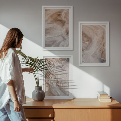 Gerahmtes bilderset abstrakte Marmortexturen