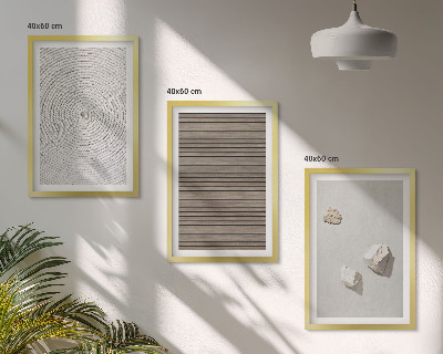 Gerahmtes bilderset Natürliche Texturen Holz Stein