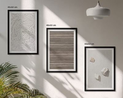 Gerahmtes bilderset Natürliche Texturen Holz Stein