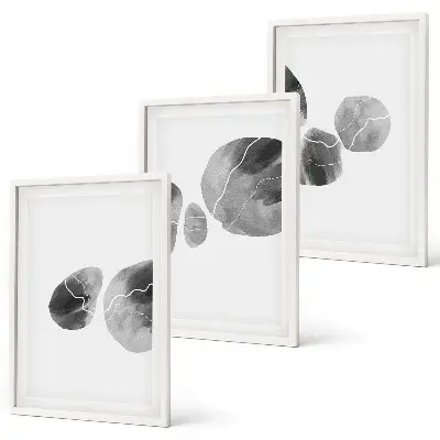 Abstrakte Kunst Farbspritzer 3er-Set Bilder mit Rahmen