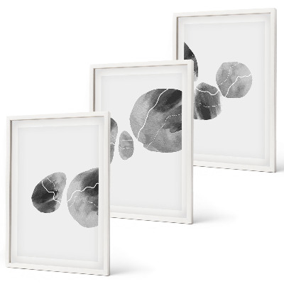 Bilder-3er-set mit rahmen Abstrakte Kunst, Farbspritzer