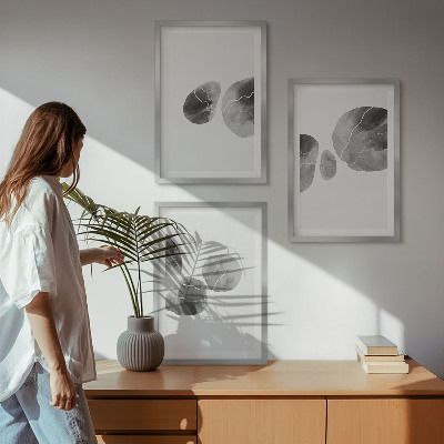 Bilder-3er-set mit rahmen Abstrakte Kunst, Farbspritzer