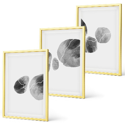 Bilder-3er-set mit rahmen Abstrakte Kunst, Farbspritzer