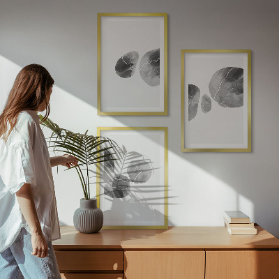 Bilder-3er-set mit rahmen Abstrakte Kunst, Farbspritzer