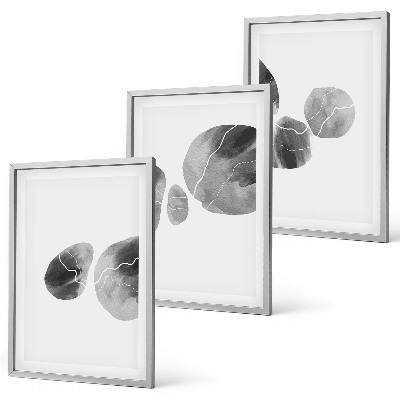 Bilder-3er-set mit rahmen Abstrakte Kunst, Farbspritzer