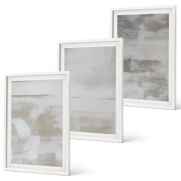 Bilder-3er-Set mit Rahmen mit modernen Used-Look-Texturen