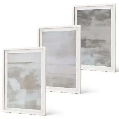 Bilder-3er-Set mit Rahmen mit modernen Used-Look-Texturen
