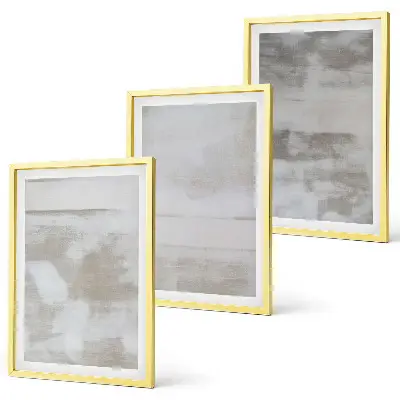 Bilder-3er-Set mit Rahmen mit modernen Used-Look-Texturen