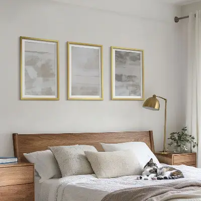 Bilder-3er-Set mit Rahmen mit modernen Used-Look-Texturen