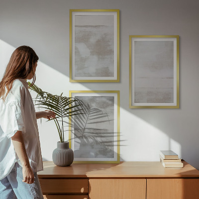 Bilder-3er-set mit rahmen Moderne, Used-Look-Texturen
