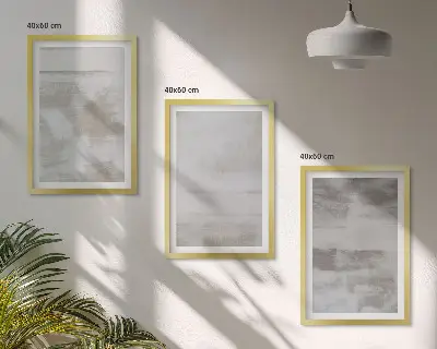 Bilder-3er-Set mit Rahmen mit modernen Used-Look-Texturen