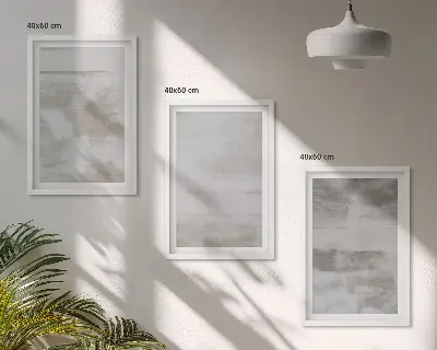 Bilder-3er-Set mit Rahmen mit modernen Used-Look-Texturen