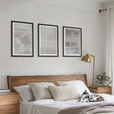 Bilder-3er-Set mit Rahmen mit modernen Used-Look-Texturen
