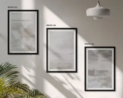 Bilder-3er-Set mit Rahmen mit modernen Used-Look-Texturen
