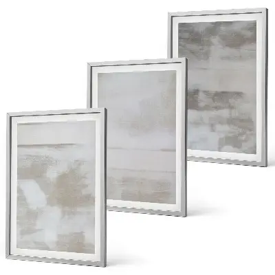 Bilder-3er-Set mit Rahmen mit modernen Used-Look-Texturen