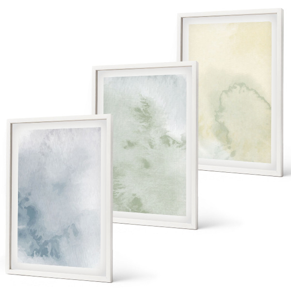 Gerahmtes bilderset Pastellfarben auf Leinwand