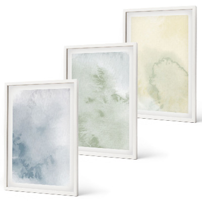 Gerahmtes bilderset Pastellfarben auf Leinwand