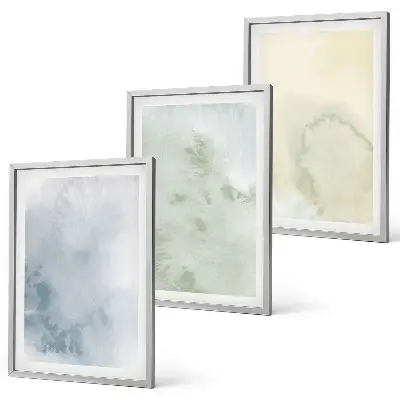 Gerahmtes Bilderset in Pastellfarben auf Leinwand