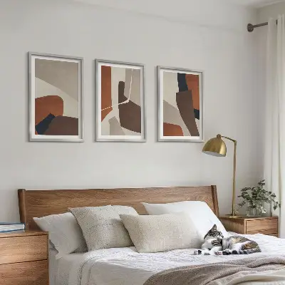 Abstrakte moderne Strukturen Bilder-3er-Set mit Rahmen