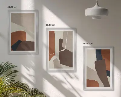 Abstrakte moderne Strukturen Bilder-3er-Set mit Rahmen